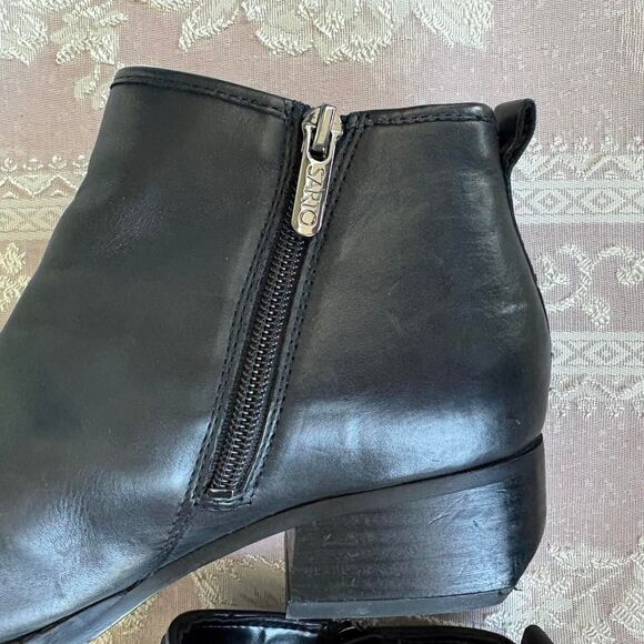 Franco Sarto Women's Black Leather Ankle Boots - Picture 8 of 8
